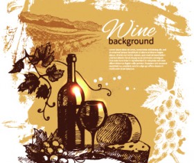 Retro style wine background vector 01