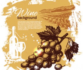 Retro style wine background vector 02