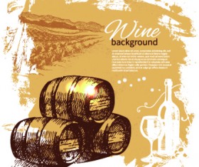 Retro style wine background vector 03