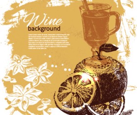 Retro style wine background vector 04