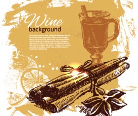 Retro style wine background vector 05