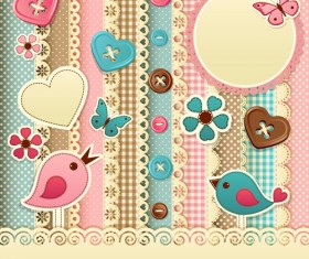Paper art Baby backgrounds vector 04