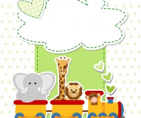 Paper art Baby backgrounds vector 05