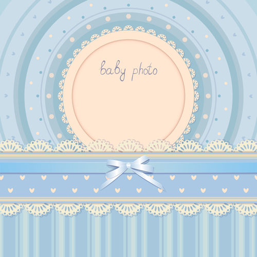 Baby photo background vector set 01