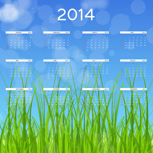 2014 new year calendar design vector 03