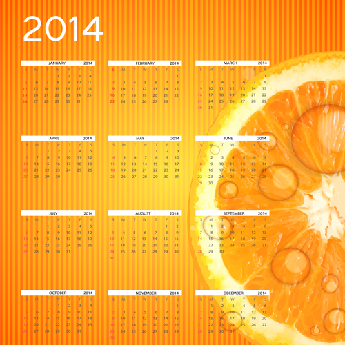 2014 new year calendar design vector 04
