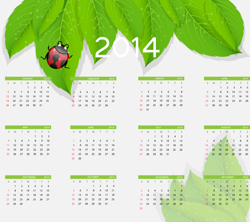 2014 new year calendar design vector 05