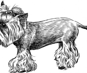 Sketch dog design vector 04