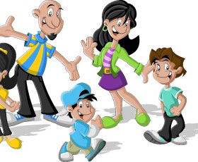 Funny cartoon people illustration 01