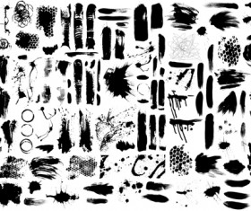 Black Grunge elements Illustration vector 01