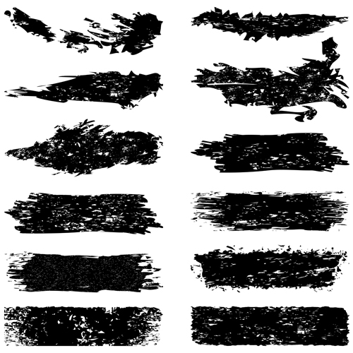 Black Grunge elements Illustration vector 02