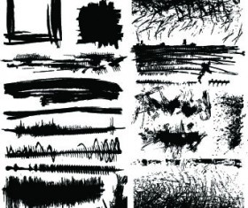 Black Grunge elements Illustration vector 03