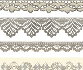 Vintage Lace ribbons vector 01
