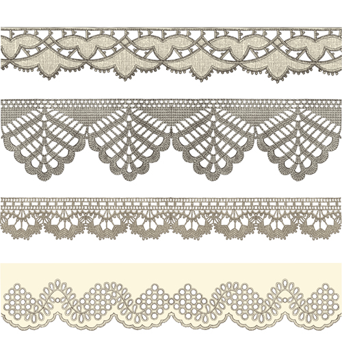 Vintage Lace ribbons vector 01