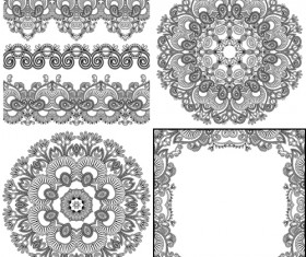 Vintage Lace ribbons vector 02