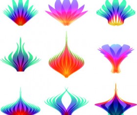 Abstract logos colored vector 01