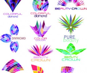 Abstract logos colored vector 02