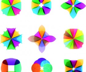 Abstract logos colored vector 04