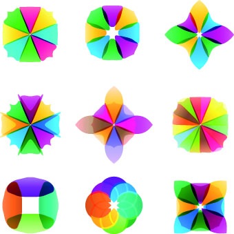 Abstract logos colored vector 04