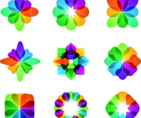 Abstract logos colored vector 05