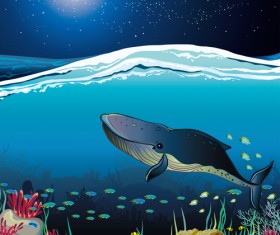 Charming night vector background 06