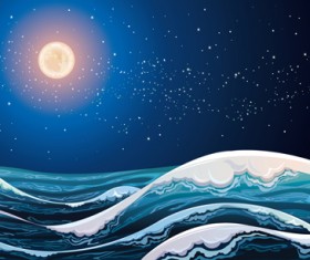 Charming night vector background 07