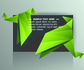 Origami bird and Text boxes vector 02