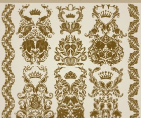 Floral ornaments and borders elements vector 01