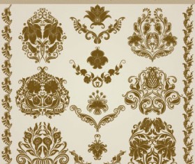 Floral ornaments and borders elements vector 02
