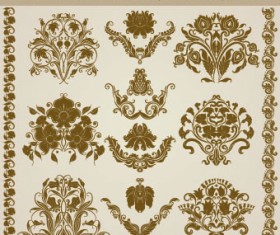 Floral ornaments and borders elements vector 04