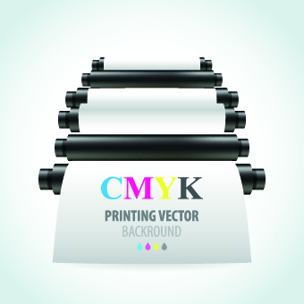 Printer CMYK design vector 04