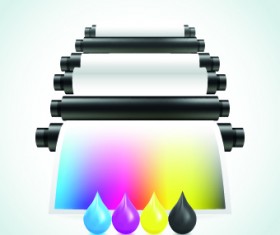 Printer CMYK design vector 05
