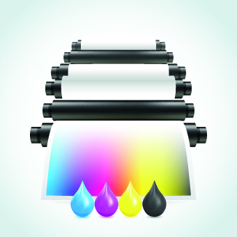 Printer CMYK design vector 05
