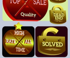 Vintage style sale badge and tag vector 01