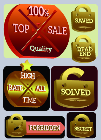 Vintage style sale badge and tag vector 01