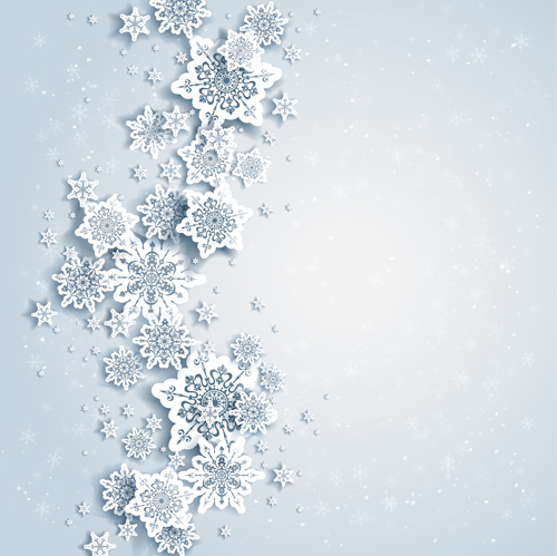 Paper snowflakes vector backgrounds 03