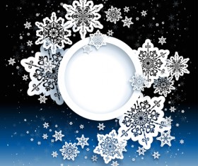 Paper snowflakes vector backgrounds 04