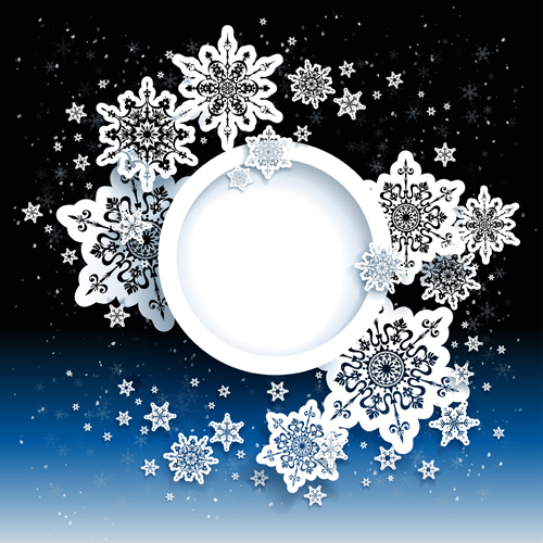 Paper snowflakes vector backgrounds 04