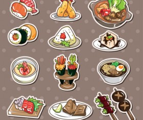 Japan Sushi Menu elements vector 01