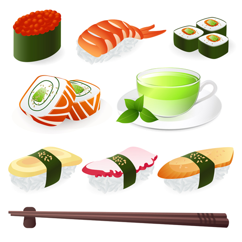 Japan Sushi Menu elements vector 02