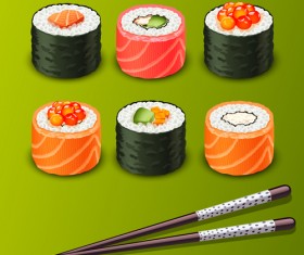 Japan Sushi Menu elements vector 03