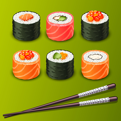 Japan Sushi Menu elements vector 03