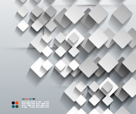 White Geometric shapes vector background 04