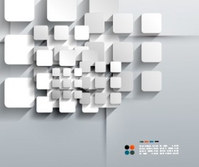 White Geometric shapes vector background 05