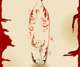 Floral Wine creative design vector 05
