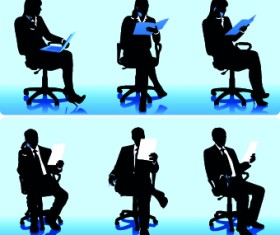 People working silhouettes vector 01
