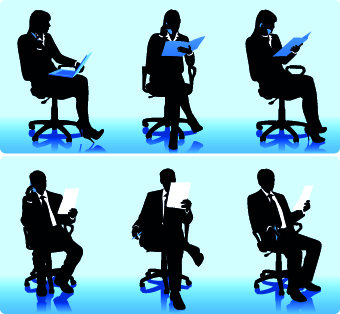 People working silhouettes vector 01