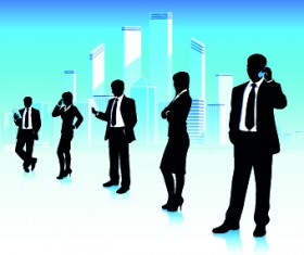 People working silhouettes vector 02