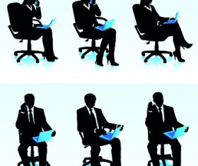 People working silhouettes vector 03