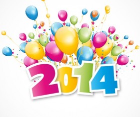 New Year 2014 design vector 01